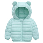 JUTHWYA Fall Winter Coats for Baby Boys Girls Kids Toddler Light Puffer Down Jacket with Hoods Infants Outerwear Mink Green 12-18 Months