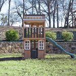 KidKraft Cliffbrook Wooden Outdoor Two-Story Playhouse with Slide