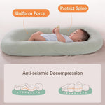 Lucakuins Baby Lounger, Bionic Design Baby Lounger for Newborn 0-24 Months, Soft Organic Cotton Breathable Lounger for Infants (Lovely Green)
