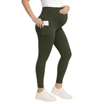 Motherhood Maternity Women's Over The Belly Workout Activewear Pregnancy Leggings with Pockets, Deep Depths, X-Large