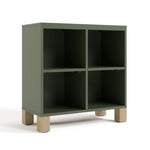 Storkcraft California Cube Organizer Bookcase (Olive with Driftwood) – GREENGUARD Gold Certified Book Shelf for Kids, Premium Wooden Cubbies