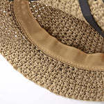 pureborn Baby Boys Girls Straw Sun Hat Wide Brim Sun Protection Summer Beach Hat with Chin Strap Khaki 6-24 Months