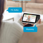 iFamily Baby Monitor - Large 5" Screen with 30Hrs Battery Life - Remote Pan-Tilt-Zoom;No WiFi, Two-Way Audio, Night Vision, Temperature, Lullabies, 960ft Long Range Baby Monitor with Camera and Audio