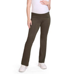Motherhood Maternity Women's Full Length Roll Over Waist Lightweight Lounge Flare Pregnancy Yoga Pants, Deep Depths, Small