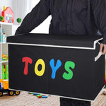YOLOXO Toy Box Chest, Collapsible Sturdy Storage Bins with Lids, Extra Large Kids Toy Storage Organizer Boxes Bins Baskets for Kids, Boys, Girls, Nursery Room, Playroom, Closet (BLACK)