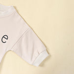 Youweixiong Newborn Baby Boy Girl Romper Bubble Long Sleeve Little Bean Print Bodysuit Ovesized Sweatshirt Casual Shirts Top Infant Fall Winter Clothes (a-Apricot, 0-3 Months)