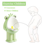 Frog Pee Training,Potty Training Urinal for Boys Kids Toddler Standing Urinal Wall-Mounted Toilet with Funny Aiming Target,Green