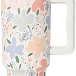 Simple Modern 40 oz Trek Tumbler with Handle and Straw Lid | Cup Holder Friendly Insulated Stainless Steel Travel Mug | Almond Birch