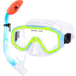 Kids Snorkel Set, Children Anti-Fog Diving Mask Swimming Goggles Full Dry Top Snorkel Equipment Snorkeling Packages Swimming Gear for Youth Boys Girls Age 5-10 (Blue Yellow)