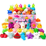 JOYIN Mochi Squishy Toy Set, 50 Pack Kawaii Squishies Party Favors for Kids, Stress Relief Fidget Toys, Birthday Gifts, Goodie Bag, Classroom Prizes
