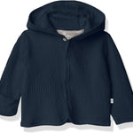 HonestBaby Matelasse Snap-Front Hoodie 100% Organic Cotton Infant Baby Boys, Girls
