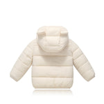 YAGATA Toddler Baby Boys Girls Winter Jackets Coat Light Boy Coats Infant Bear Hoods Puffer Padded Jacket for Little Kids White 6-12M 80