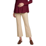 Motherhood Maternity Women's Super Stretch Secret Fit Over The Belly Ankle Straight Leg Pregnancy Dress Pants for Work, Khaki, X-Large
