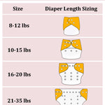 babygoal AWJ Cloth Diapers with Tummy Panel Pack of 13, 6 Diaper Cover with 6 Inserts and Wet Dry Bag, Adjustable Washable Reusable for Baby Girls and Boys