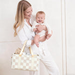 lethooly Baby Diaper Caddy – Baby Diaper Caddy Organizer, Stylish Storage Basket for Newborn Essentials & Diaper Station, Baby Registry Must-Have (Beige)