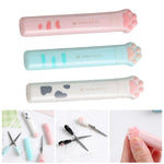 Pink Kawaii Cat Paw Scissors, Mini Portable Cute Stationery Scissors Stainless Steel Multifunctional Office Novelty Folding Art for Home School Office, Teacher Student Kids, Students