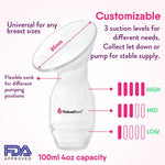 NatureBond Silicone Breast Pump with lid, Stopper, Strap, Pouch. Breastfeeding Essential Premium All in 1 Set. 3.4oz 100ml (Premium All-in-ONE)