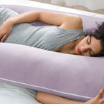 QUEEN ROSE Cooling Pregnancy Pillows, U Shaped Full Body Maternity Pillow for Pregnant Support, Purple