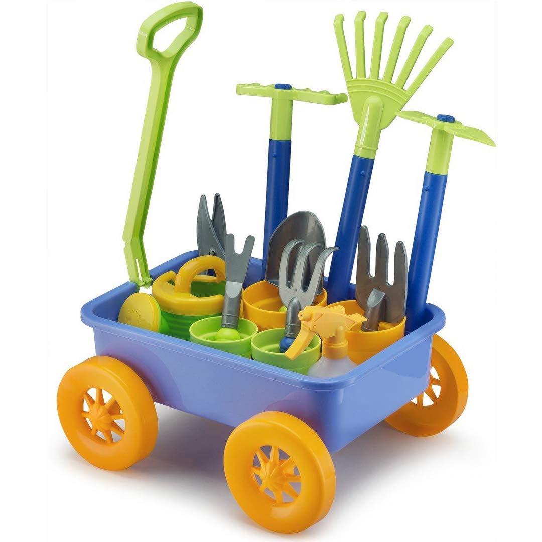 Liberty Imports Pull Along Garden Wagon and Gardening - Pretend Play ...