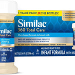 Similac 360 Total Care Infant Formula, Has 5 HMO Prebiotics, Our Closest Prebiotic Blend to Breast Milk, Non-GMO, Baby Formula, Ready to Feed, 2-fl-oz Bottle, Pack of 48
