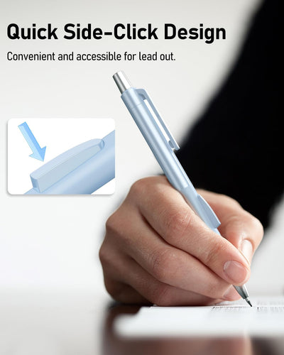 Cute Mechanical Pencil Set with Case,4PCS Pastel Fast Click Aesthetic Mechanical Pencils with 480PCS HB Lead Refills, 2 Erasers, 12 Eraser Refills School Supplies for Girls Writing Drawing Sketching