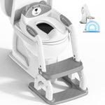 KYYOKE Potty Training Toilet, Adjustable Toddler Toilet Seat and Step for Kids, 2 in 1 Toilet Steps for Toddlers,Non Slip & Space Efficient & Splash Guard