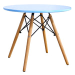 Costzon Kids Table and Chair Set, 5 PCS Mid-Century Modern Style Kids Desk Set w/Wood Legs, Iron Frame for Dining Drawing Playing & Strong Bearing Capacity, Toddler Table and Chairs (Colorful)