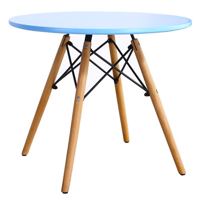 Costzon Kids Table and Chair Set, 5 PCS Mid-Century Modern Style Kids Desk Set w/Wood Legs, Iron Frame for Dining Drawing Playing & Strong Bearing Capacity, Toddler Table and Chairs (Colorful)