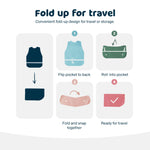 Tiny Twinkle Mess Proof Baby Bib - Waterproof Baby Apron - Machine Washable - PVC, BPA, & Phthalate Free - Great Travel Bib for Baby Eating - Baby Food Bibs (Brown Checkers, Large 2-4 Years)