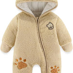 Fairy Baby Newborn Baby Snowsuit Bear Onesie Footie Romper Winter Thick Fleece Jumpsuit Infant Coat for Girls Boys 0-12M