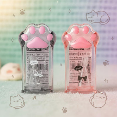 2Pcs Pink&Grey Cute Cat Paw Pencil Sharpener, Kawaii School Supplies Student Prize Kids Gift Pencil Sharpener Cat Schools Supplies for Kids Girls Lovers Office Home Pencil Sharpeners