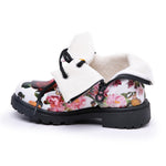 Daclay Kid's Toddler Girl Boots Waterproof Velvet Dress Boots White Little Girl Boy High Top Combat Boots 5 Toddler
