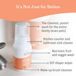 Earth Mama Sweet Orange Baby Liquid Wash Foaming Hand Soap, Organic All Purpose Body Wash for Sensitive Skin, Castile Soap with Coconut Oil, Shea Butter, Calendula, & Aloe, 5.3 fl oz