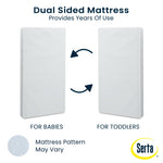 Serta Perfect Start Dual Sided Baby Crib Mattress & Toddler Mattress - Waterproof - 6" Premium Sustainably Sourced Fiber Core - GREENGUARD Gold Certified – 7 Year Warranty - Made in USA