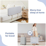 Ciilee Baby Bed Rail for Toddlers Portable Travel Kids Beds Guard Rails for Queen Bed Foldable Children Side Railing for Twin Beds Adjustable Bedrail Barandas para Camas de Niños（Grey,32in