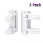 Door Handle Baby Proof, 2 Pack Door Locks for Kids Safety No Drilling, Strong 3M Adhesive Door Lever Lock Child Proof Cabinet Simple Install and No Tools Needed, White