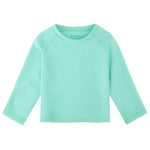 Feyoyi Baby Todder Rash Guard Shirts SPF Long Sleeve Swim Shirts Sun Protection Rashguard Swimwear for Baby Boys Girls Aqua,18-24 Months