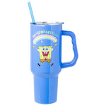 Silver Buffalo Spongebob Squarepants Rainbow Imagination Stainless Steel Tumbler with Handle and Straw, Fits in Standard Cup Holder, 40 Ounces