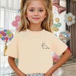 YHHR Dinosaur Graphic Shirts Dinosaur Tshirts for Toddler Boys Girls Dino Crewneck Shirt Kids 1-7 Years Apricot