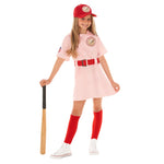 Morph Kids Baseball Costume Girls Peach Pink Baseball League Costume Outfit Halloween Costume For Girls 3-4 years