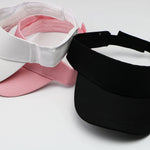 Kids-Girls-Visor Beach-Sun-Hat Adjustable Sun Protection Summer Outdoor Sports Cap for 6 to 12 Years (6-12 Years, Pink+Black)
