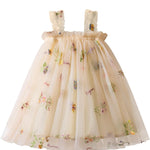 NNJXD Baby Girl Tulle Dress Casual Flower Embroidery Toddler Dresses