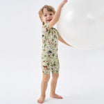 pureborn Toddler Viscose from Bamboo Pajamas Set Pjs - Little Boy Short Sleeve Snug Fit Soft Sleepwear 2pcs Farm 3T