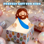 Jesus Night Light Rechargeable Bedside Night Light Dimmable Silicone LED Light Ideal for Religious Gatherings, Gifts for Sunday School, Baptism Presents, Easter Egg Decorations (Blue)