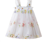 NNJXD Baby Girl Tulle Dress Casual Flower Embroidery Toddler Dresses