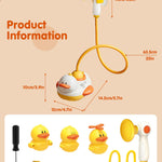 Duckie Baby Bath Shower Head, Toddler Bath Toys for Kids Ages 1-3, Baby Shower Head for Bathtub with Three Squirting Ducks, Birthday Gift for Toddler Boys Girls