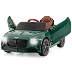 Costzon Ride on Car, 12V Licensed Bentley Bacalar Battery Powered Kids' Electric Vehicles w/Remote Control, Scissor Doors, Wireless Connection, Lights/Sound Effects, Kids Car Toys for Toddlers(Green)
