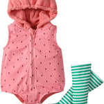 VISGOGO Baby Halloween Costumes Toddler Infant Boy Girl Avocado Pineapple Outfits Hooded Romper Jumpsuit Legging