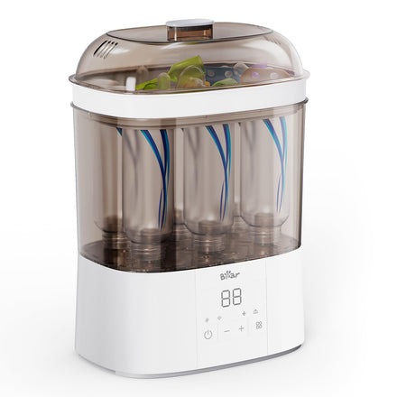 Bosch food storage container with digital display on a white background