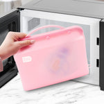 Silicone Microwave Steam Sterilizer Bag for Baby Bottles, Reusable Sterilizing Bag for Pump Parts and Toddler Accessories, Easy to Use Sterilizer Bags Perfect for Home and Travel, Pink (1PC)